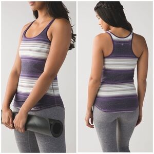 Lululemon Refresh Racer Tank Osaka Stripe Heathered Black Grape / Going Grape 8